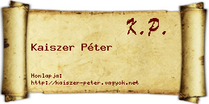 Kaiszer Péter névjegykártya